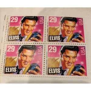 1992-1993 Elvis Presley 29cent  Mint Never Used Block of Four (4) Postage Stamps